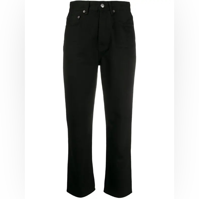 Acne Studios Mece High Rise Straight Leg Crop Forever Black Denim Size 27